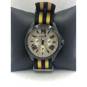 Fossil AM4592 Women's Multicolor Stap Analog Gold Dial Quartz Genuine Watch CM15